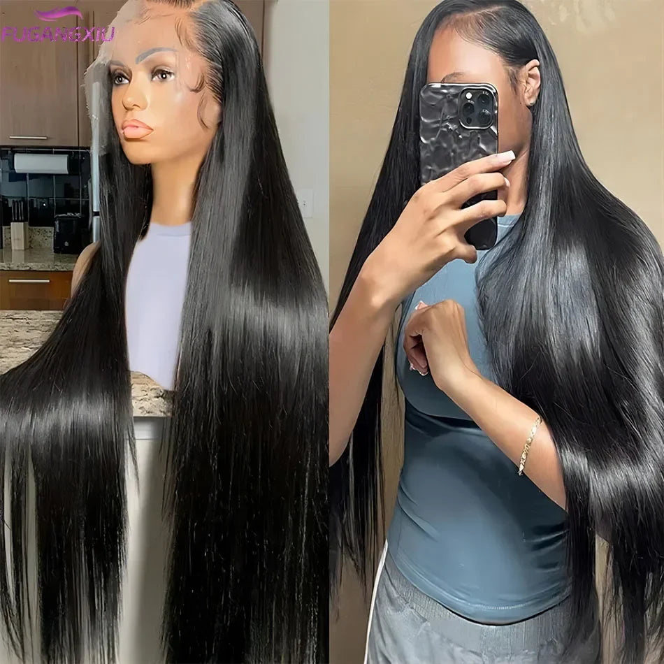 Lafino 40 Inch 13x6 Lace Front Human Hair Wig Straight Hd Lace Frontal Wig 13x4 Black Wig Human Hair Bob Wigs For Women