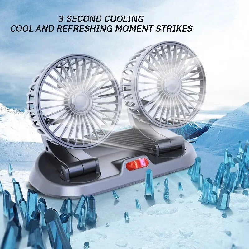 5V 12V 24V Car Fan Cooling Car Fan Dual Head Usb Car Fan 2 Speeds Adjustable Auto Cooler Air Fan Car Accessories Wind Regulation - Premium fan from Lizard Vigilante - Just $26.88! Shop now at Lizard Vigilante