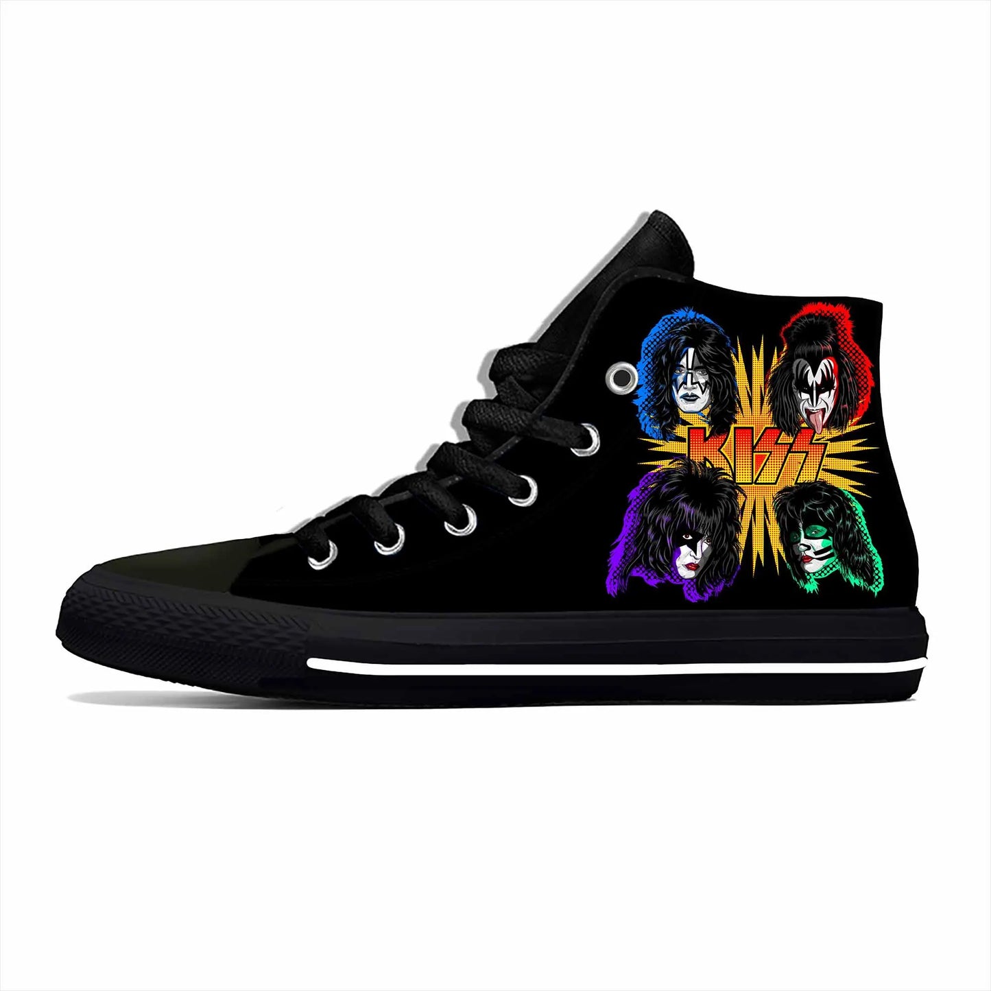 Heavy Metal Rock Band Kiss 3D Print High-Top Casual Sneakers – Lightweight, Breathable Canvas Shoes for Men & Women - Premium shoes from Lizard Vigilante - Just $46.69! Shop now at Lizard Vigilante