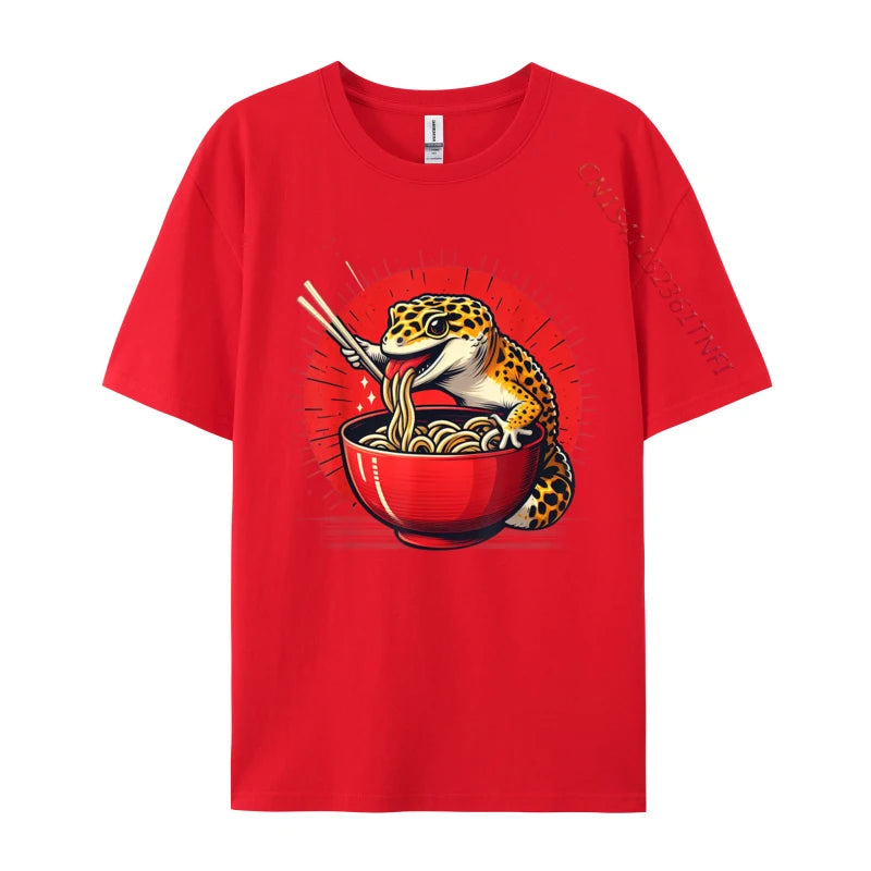 Kawaii Gecko Ramen 3D Printed Streetwear Tee – Premium Cotton Custom Graphic Shirt for Anime, Punk & Fashion Lovers - Premium tee from Lizard Vigilante - Just $23.88! Shop now at Lizard Vigilante