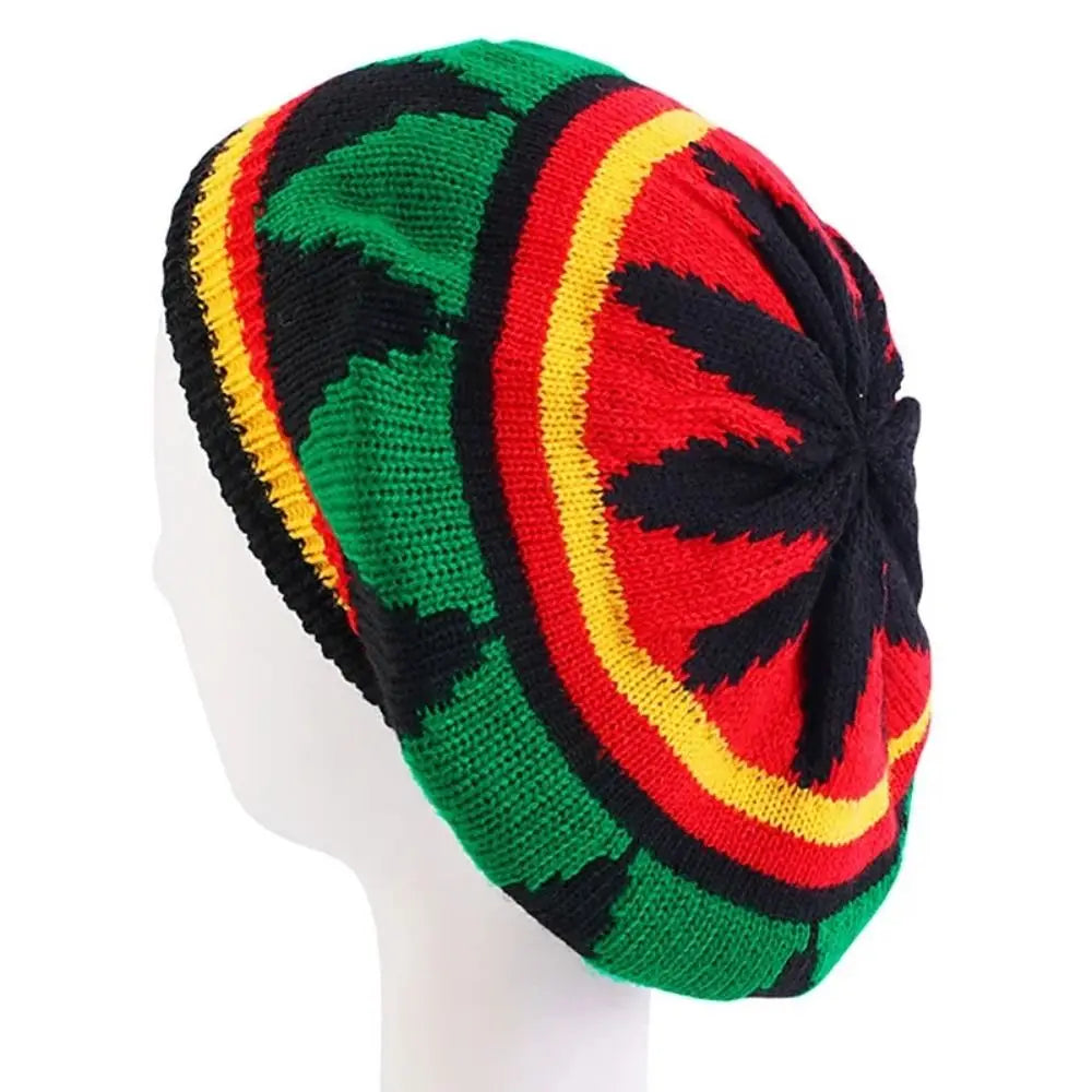 Classic Jamaican Reggae Loose Knitted Beanie – Cozy & Stylish Wool Beret Cap, Soft Knit Hip Hop Hat for Women, Perfect for Spring & Autumn - Premium unisex beanie from Lizard Vigilante - Just $22.88! Shop now at Lizard Vigilante