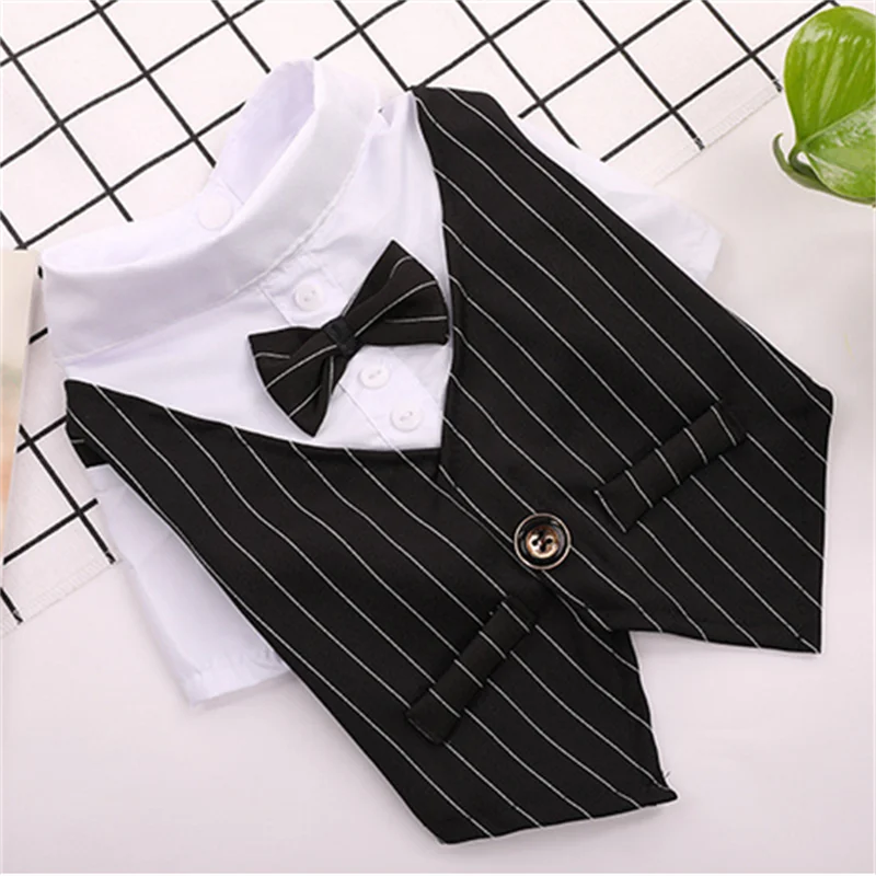 Dog Tuxedo Dog Suit Puppy Pet Tuxedo Wedding Party Costume Dog Prince Bow Tie Shirt Formal Dog Weeding Attire Dogs Cats Clothes - Premium  from Lizard Vigilante - Just $6.99! Shop now at Lizard Vigilante