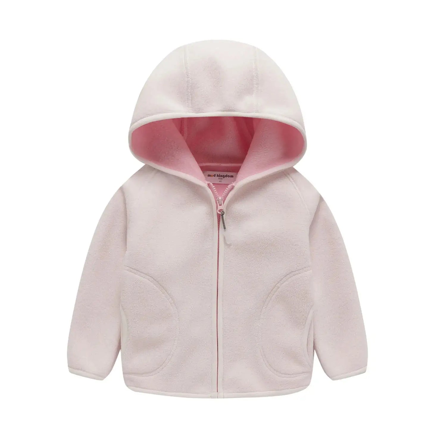 Mudkingdom Autumn Spring Girls Boys Hooded Fleece Jacket Windbreaker Zip up Reindeer Outerwear for Kids Clothes Children's Coat