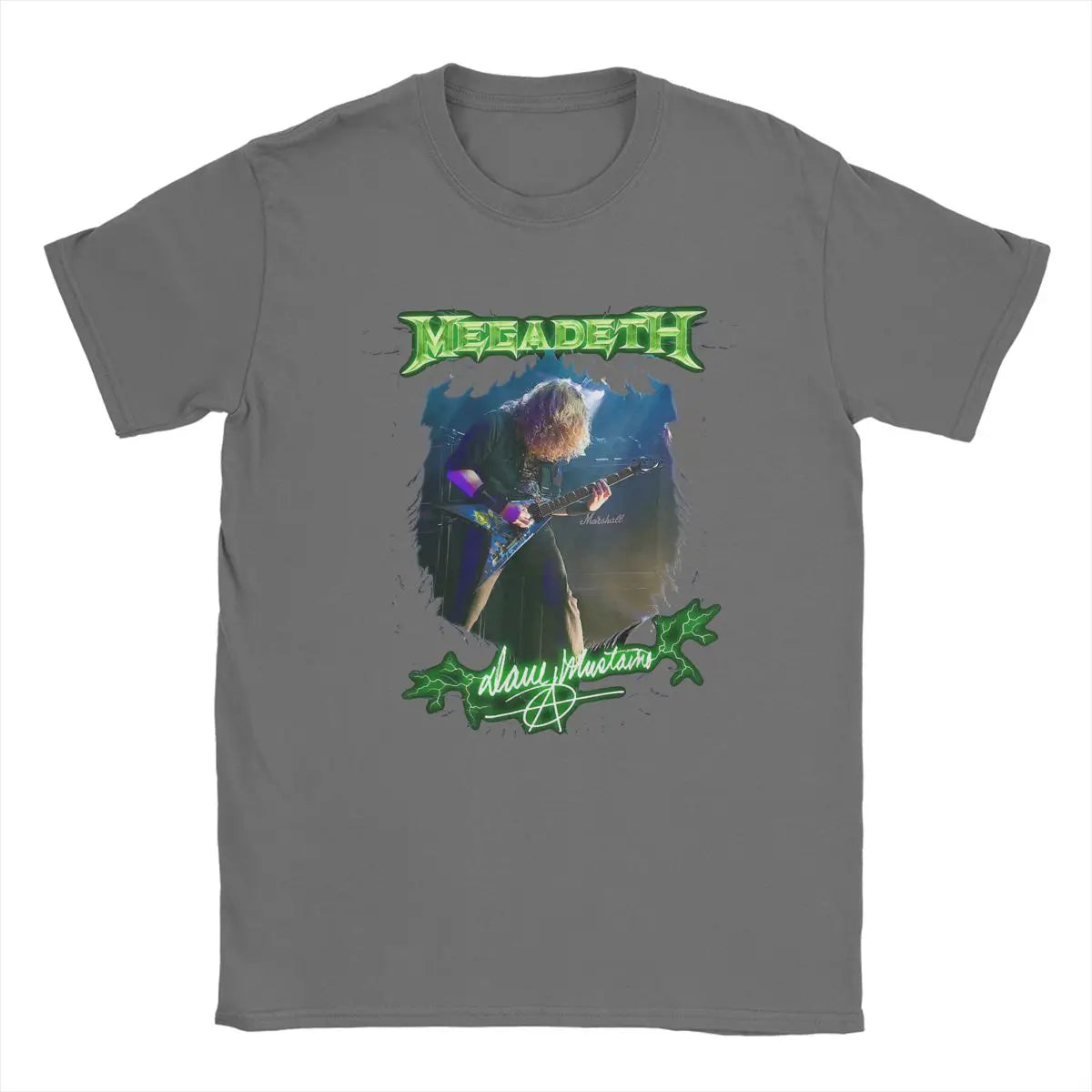 Dave Mustaine Megadeth T-Shirt – Heavy Metal Hip-Hop Cotton Tee for Men - Premium T-Shirt from Lizard Vigilante - Just $23.88! Shop now at Lizard Vigilante