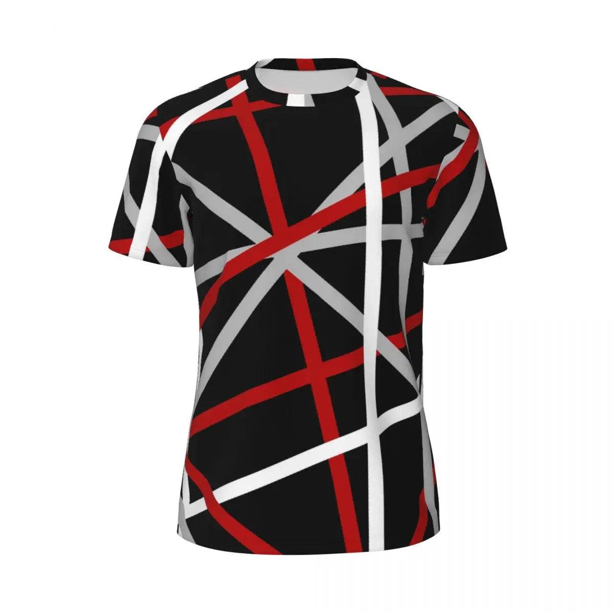 Van Halen T Shirt Red Black and White Line Art Trendy Cool Gym T Shirts Short Sleeve Quick Dry Tops Summer Street Style Top Tees - Lizard Vigilante