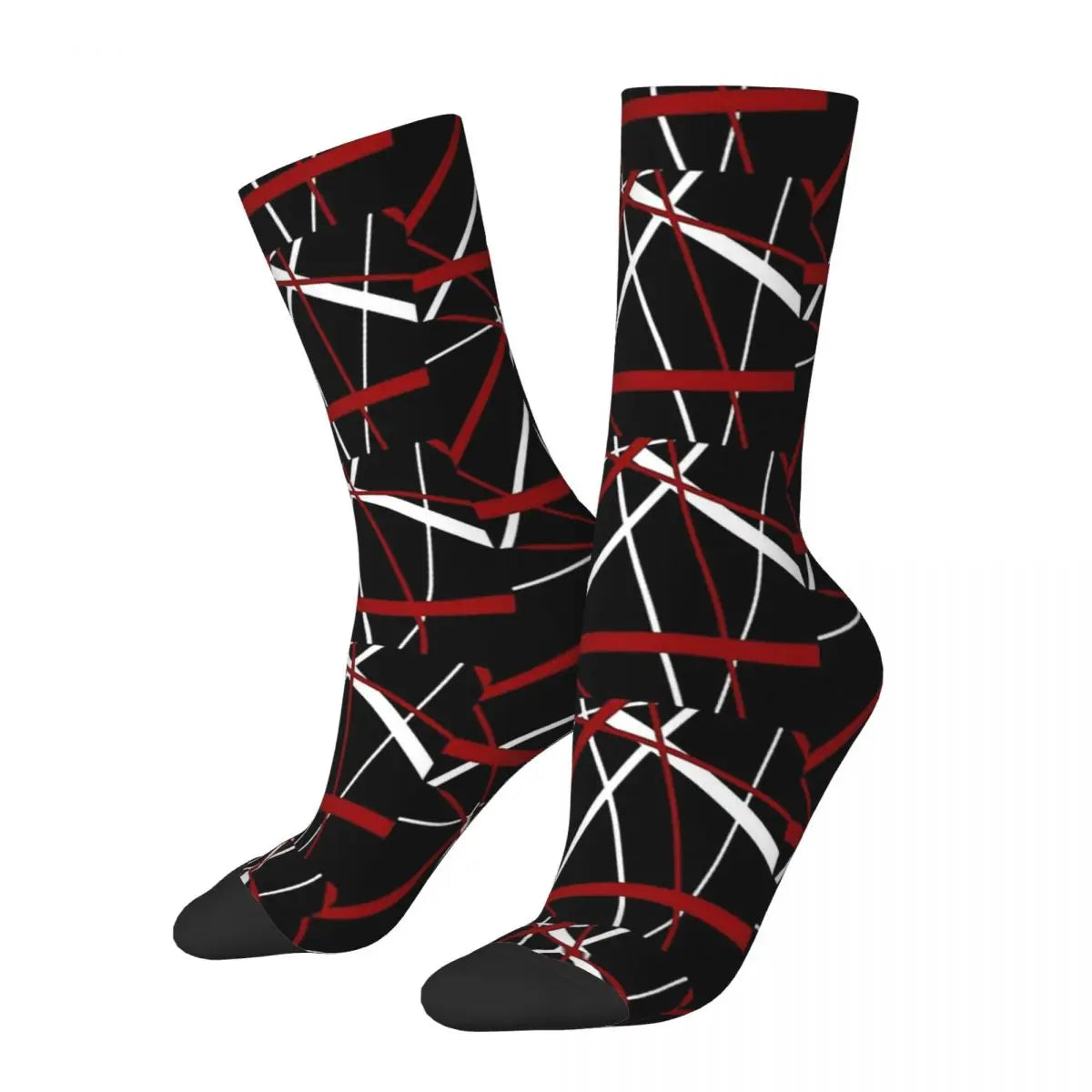 Van Halen Black Stripes Novelty Socks: A Must-Have for Rock Fans - Premium socks from Lizard Vigilante - Just $17.88! Shop now at Lizard Vigilante