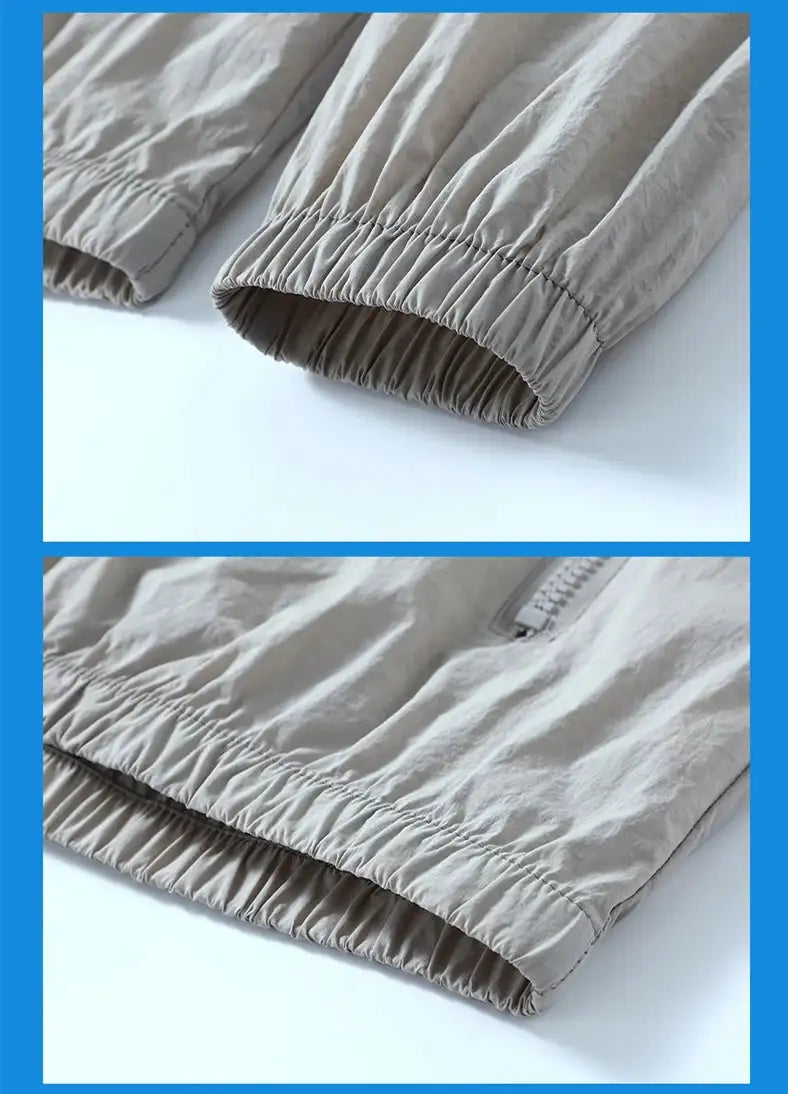 2023 Summer Men's Windbreaker Big Size Sun Protection Clothing Korean Style Ultra-thin Streetwear Zipper Hooded Jackets Man