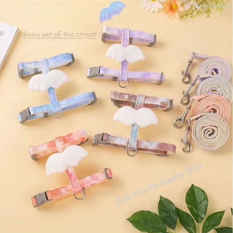 Cat Harness Wings Pet Harnesses And Leashes Set Adjustable Pet Harness for Cats Small Dogs Pug Chihuahua Cat Accessories