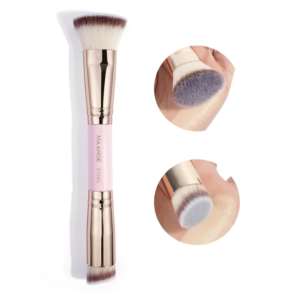MAANGE 2PCS Foundation Brush Set for Liquid Cream Powder Contour Buffing Blending Concealer Face Brush Cosmetic Makeup Tools