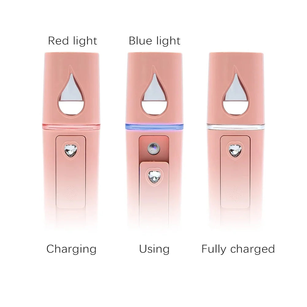 20ml Face Steamer Air Humidifier Portable Facial Sprayer Nebulizer Hydrating Anti-aging Mini Nano Wrinkle Women Beauty Skin Care