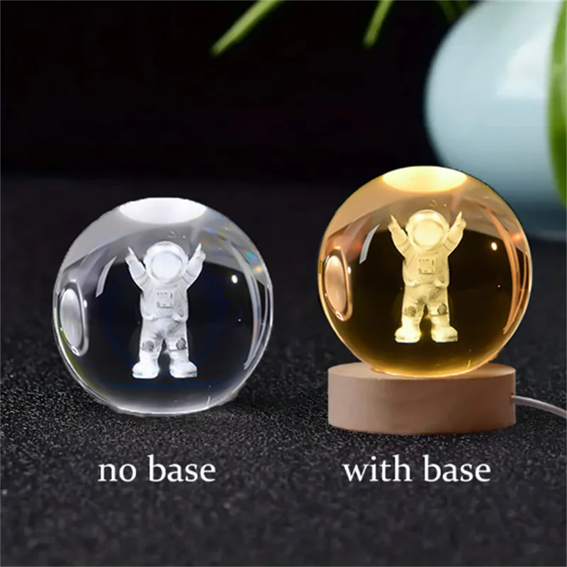 3D Crystal Planet Night Light – Laser Engraved Solar System Globe, 6cm Astronomy Crystal Ball for Home Decor & Unique Birthday Gift - Premium night light from Lizard Vigilante - Just $19.99! Shop now at Lizard Vigilante