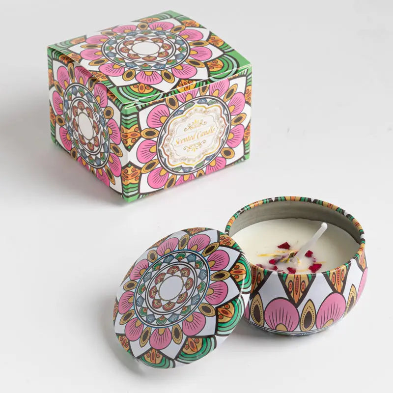 Osmanthus Gardenia Fragrance Candles with Petals Small Romantic Fragrance Candles for Girls' Birthday Gifts Home Aromatherapy