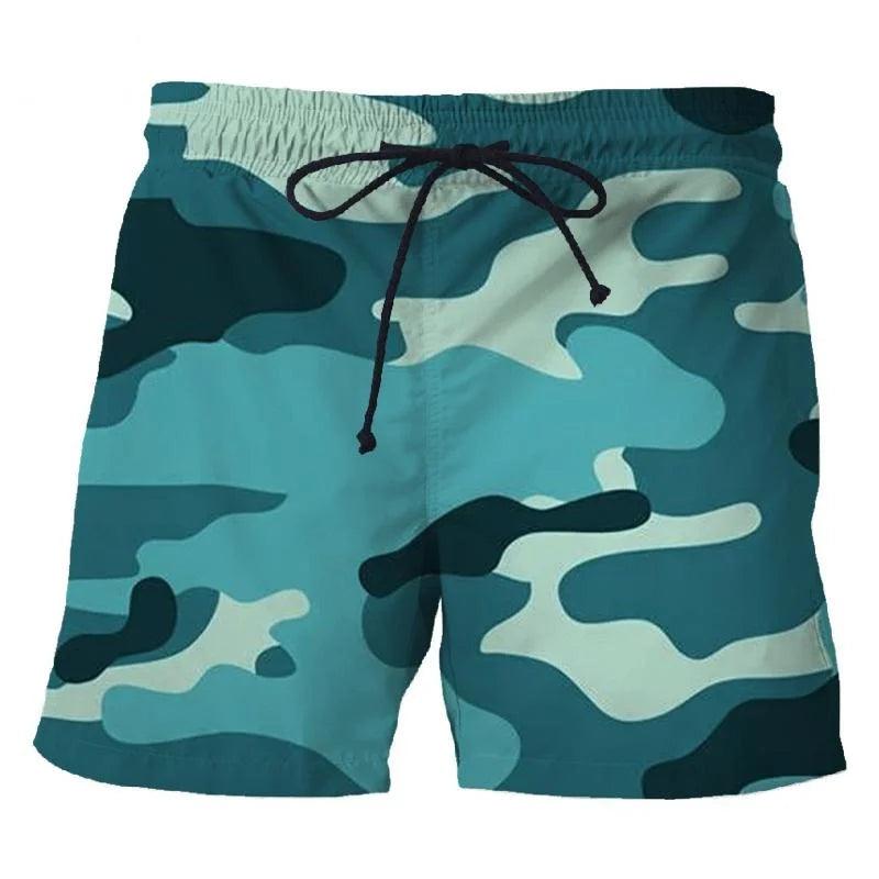 Camouflage 3D Printed Short Pants Men's Outdoor Sports Board Shorts Unisex Fashion Casual Swimming Shorts Beach Trunks Clothing - Lizard Vigilante