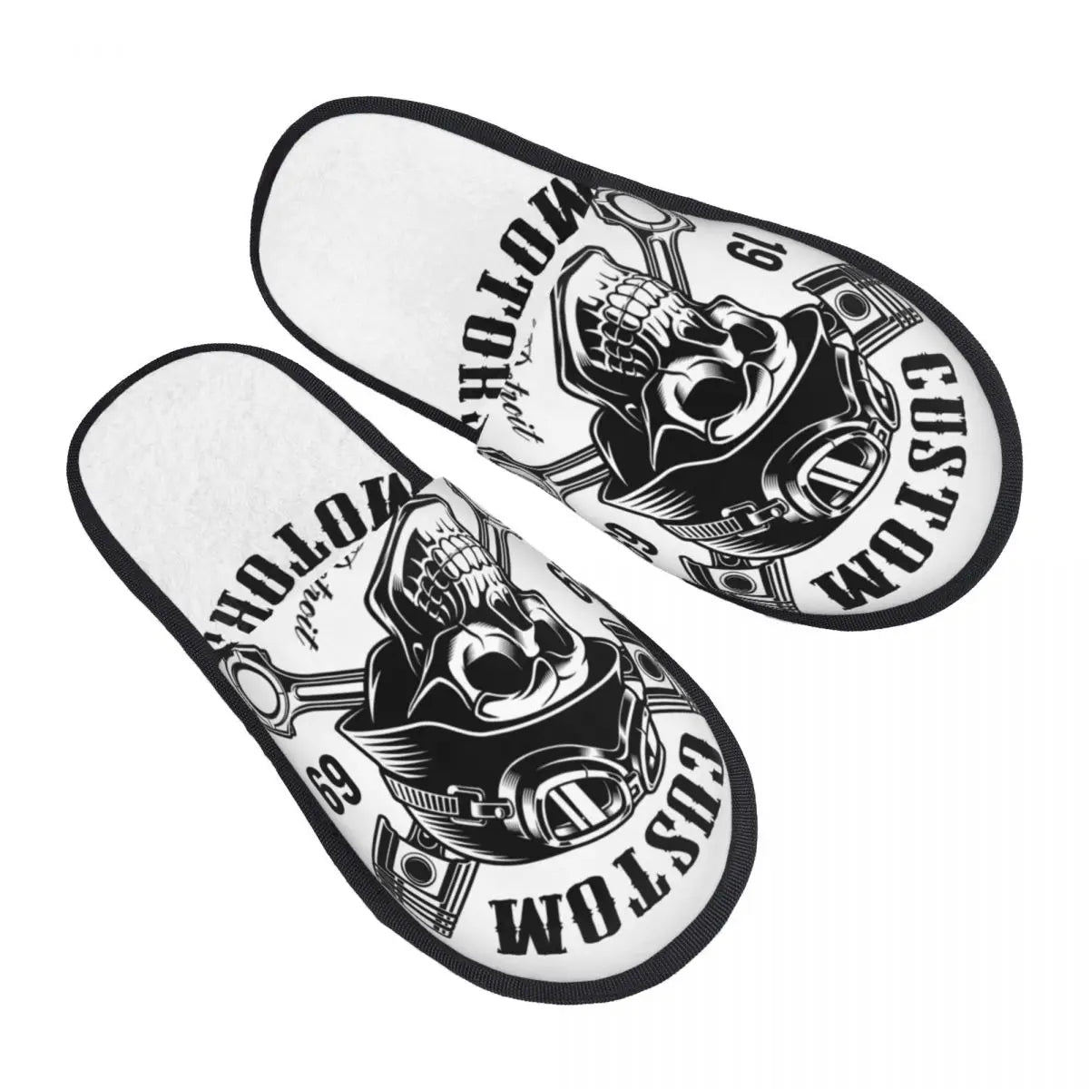 Rockabilly Skull Retro Classic Rock and Roll Slippers - Premium slippers from Lizard Vigilante - Just $23.88! Shop now at Lizard Vigilante