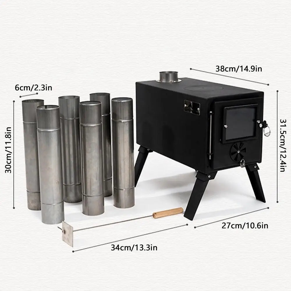 Camping Wood Stove Outdoor Wood Burner Home Use Wood Firing Stoves Portable Wood Burning Stove Winter Camping Accessories - Premium  from Lizard Vigilante - Just $139.99! Shop now at Lizard Vigilante