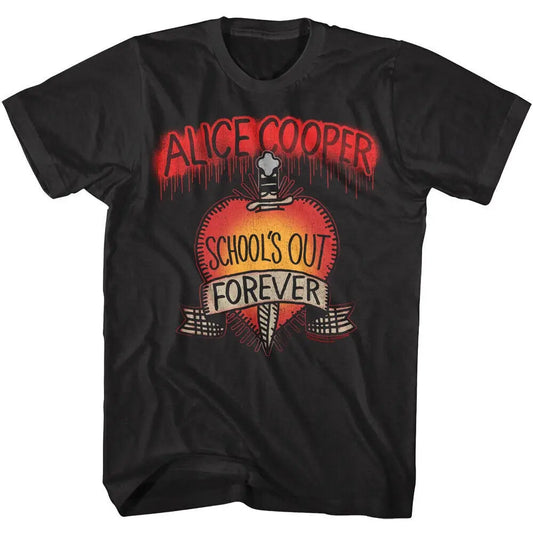 Alice Cooper Men's T-Shirt - School's Out Forever Heart Vintage Black Tee - Premium T-Shirts from Lizard Vigilante - Just $29.99! Shop now at Lizard Vigilante