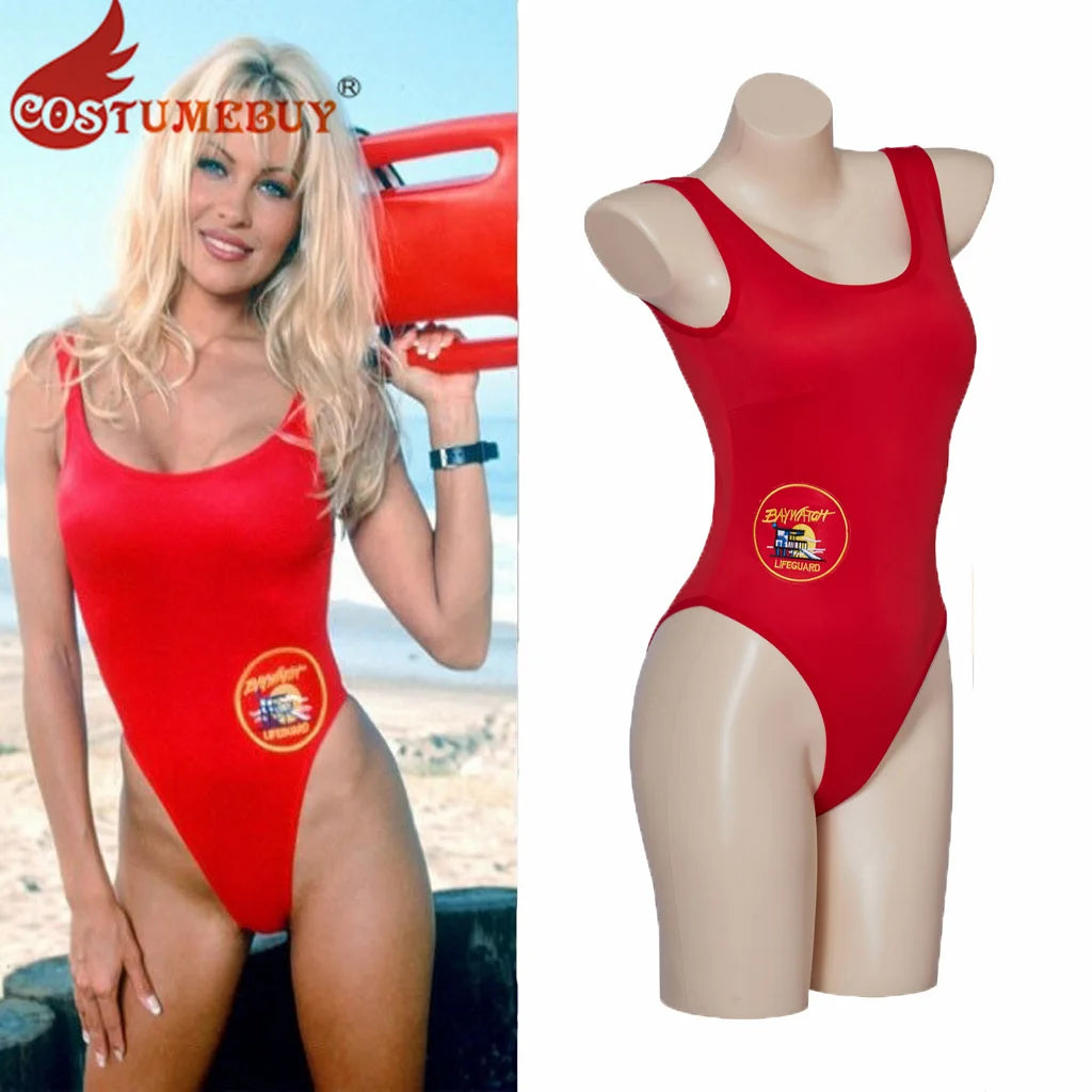 Pam and Tommy Cosplay Costume – Red Pamela Anderson Role-Playing Baywatch Jumpsuit One-Piece Swimsuit Bodysuit for Women - Premium Cosplay Costumes from Lizard Vigilante - Just $38.88! Shop now at Lizard Vigilante