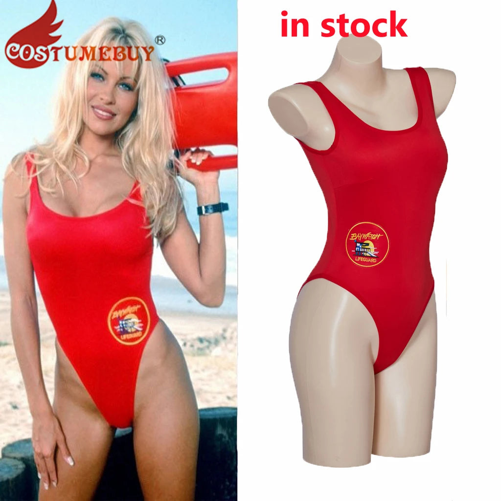 Pam and Tommy Cosplay Costume – Red Pamela Anderson Role-Playing Baywatch Jumpsuit One-Piece Swimsuit Bodysuit for Women - Premium Cosplay Costumes from Lizard Vigilante - Just $38.88! Shop now at Lizard Vigilante