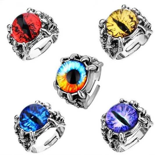 2024 New Retro Jewelry Rings Salonfang Gothic Rings Unisex Punk Skull Rock Hip Hop Adjustable Gift Jewelry Evil Eye/Dragon Claw - Premium ring from Lizard Vigilante - Just $18.88! Shop now at Lizard Vigilante