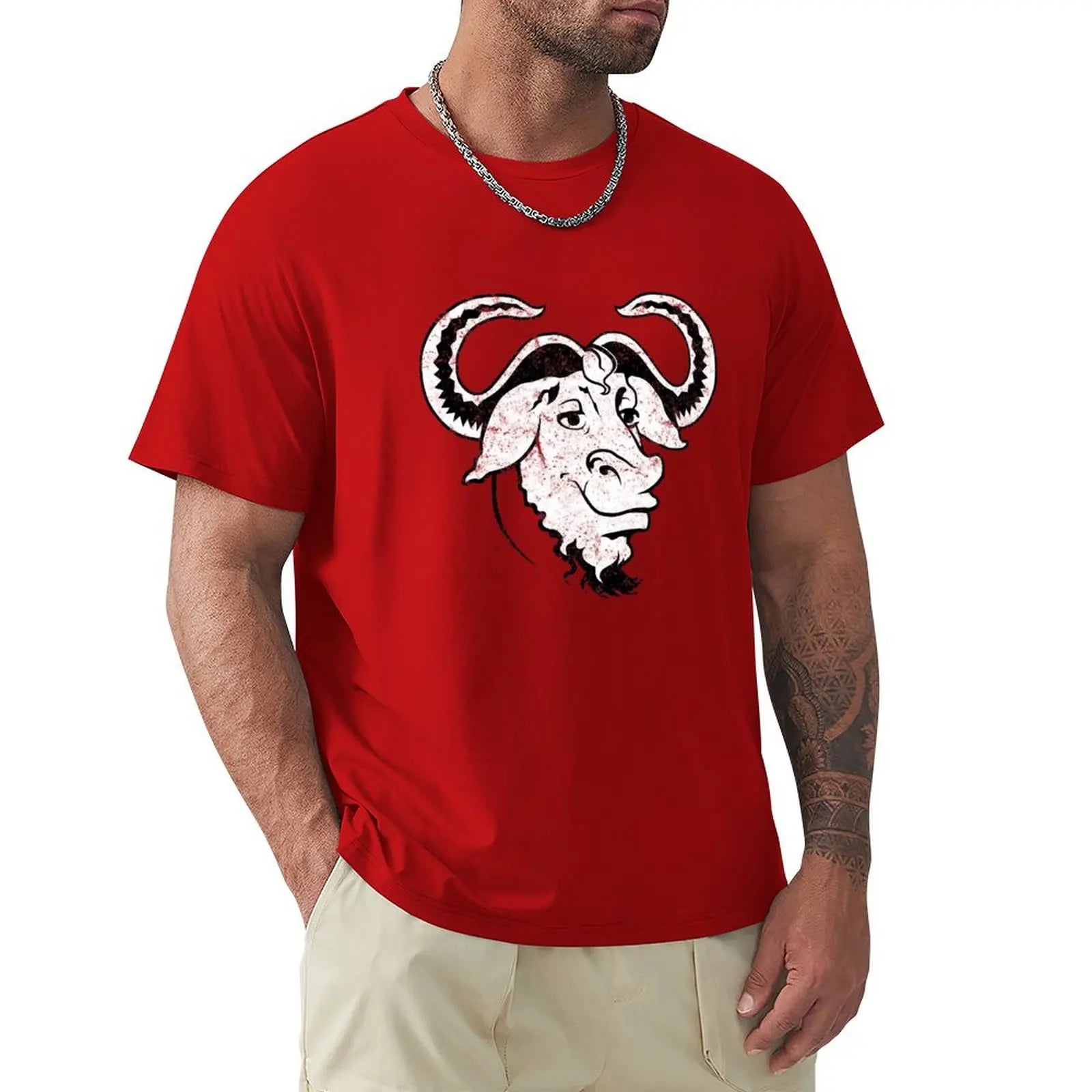 GNU Head Official Logo Mascot (Grunge) Hoodie T-Shirt - Lizard Vigilante