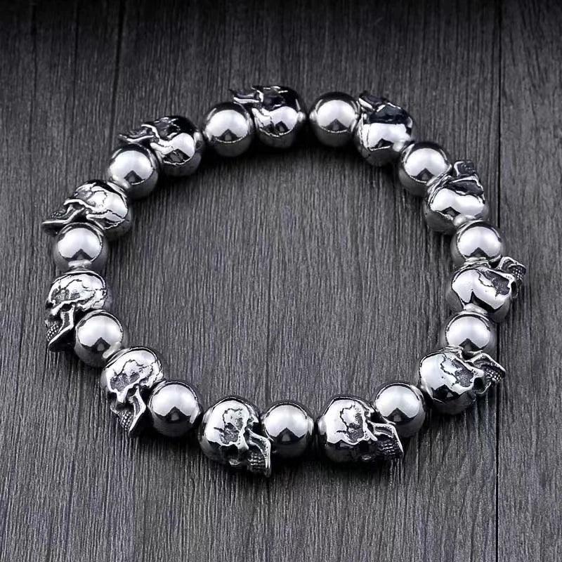 Boho Punk Gothic Skull Bracelet Men's Retro Personality Bike Ride Rock Party Cuff Jewelry Accessories - Lizard Vigilante