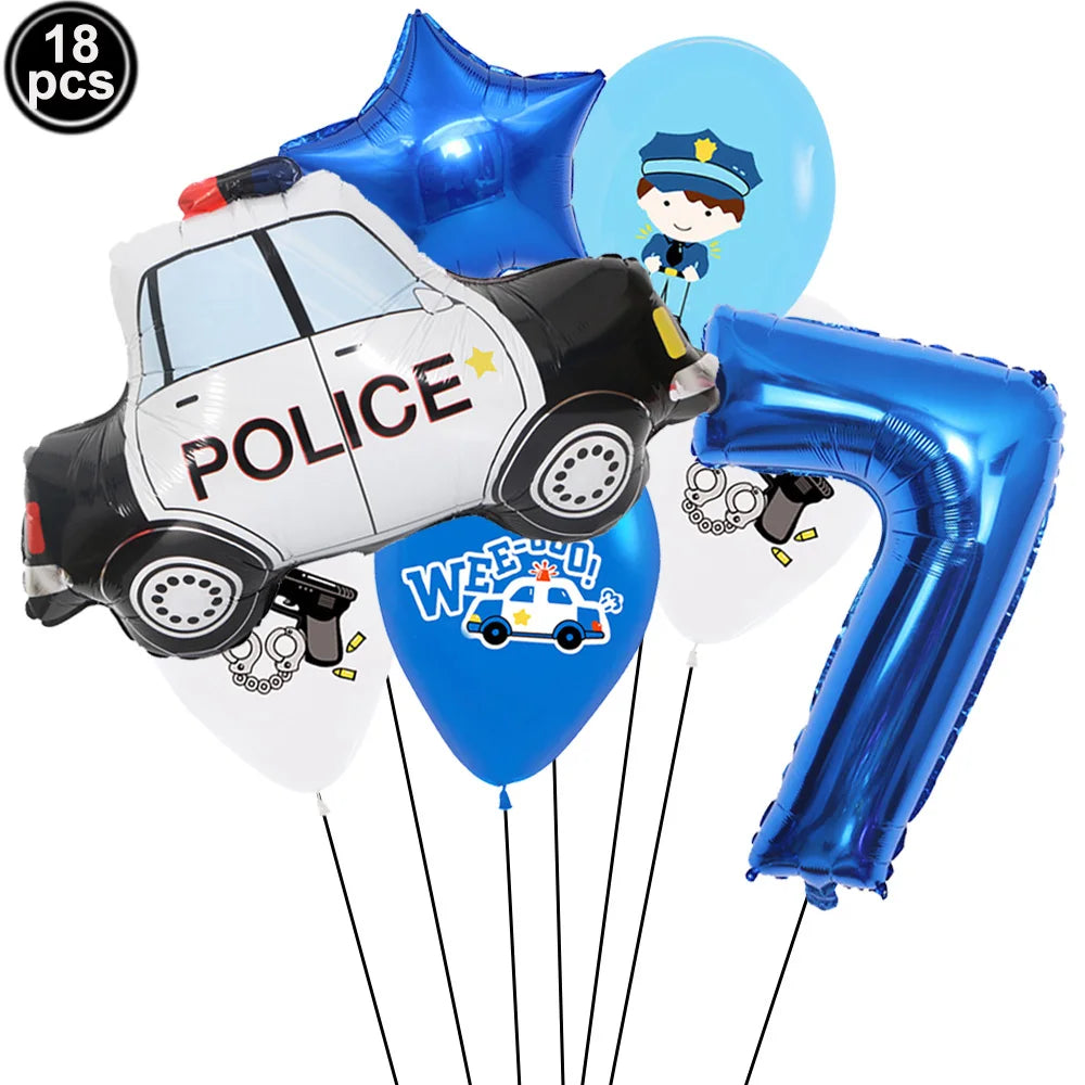 Police Theme Party Decor Police Party Latex Balloons Happy Birthday Banner Police Party Hanging Swirls Police Birthday Supplies - Premium party favors from Lizard Vigilante - Just $3.99! Shop now at Lizard Vigilante