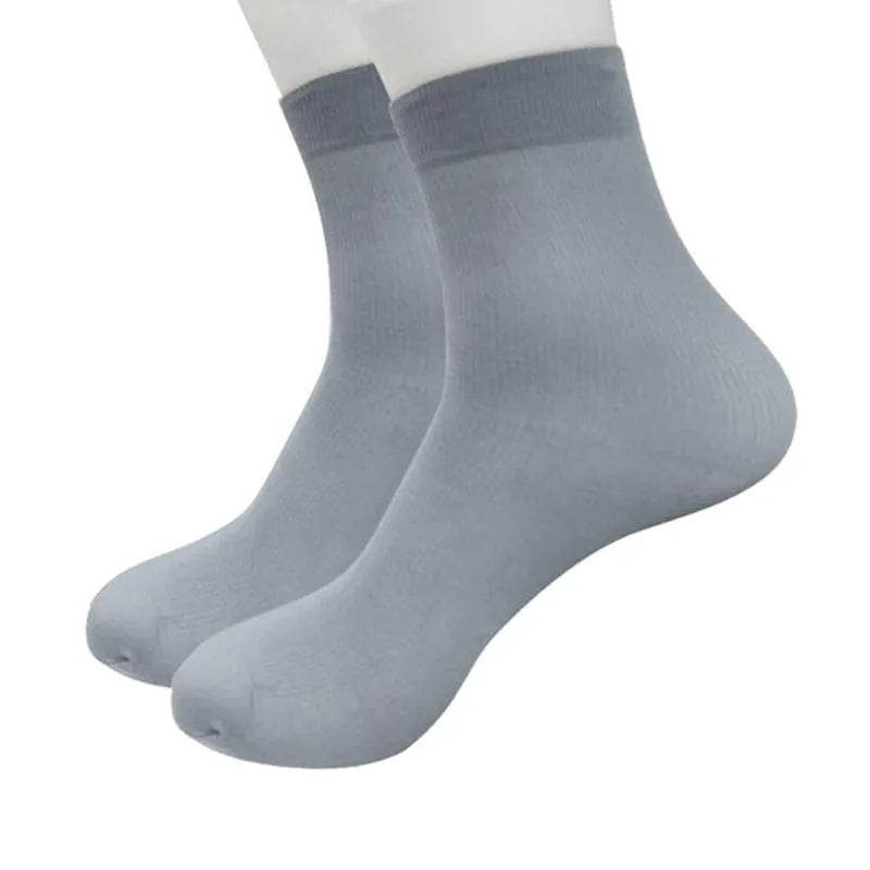 4/8 Pairs Ultra-Thin Bamboo Fiber Socks for Men – Breathable & Comfortable Casual Crew Socks for Summer, Black, Gray, Navy - Premium socks from Lizard Vigilante - Just $22.99! Shop now at Lizard Vigilante