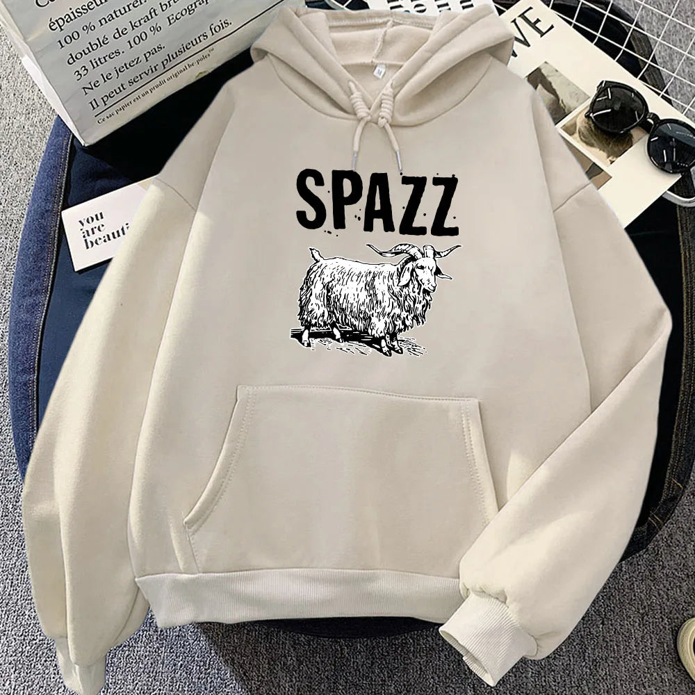 SPAZZ Hip Hop Rock Band Hoodie | Unisex Graphic Fleece Sweatshirt | Kawaii Casual Pullover for Women | Vintage Cartoon Print - Premium hoodie from Lizard Vigilante - Just $38.88! Shop now at Lizard Vigilante