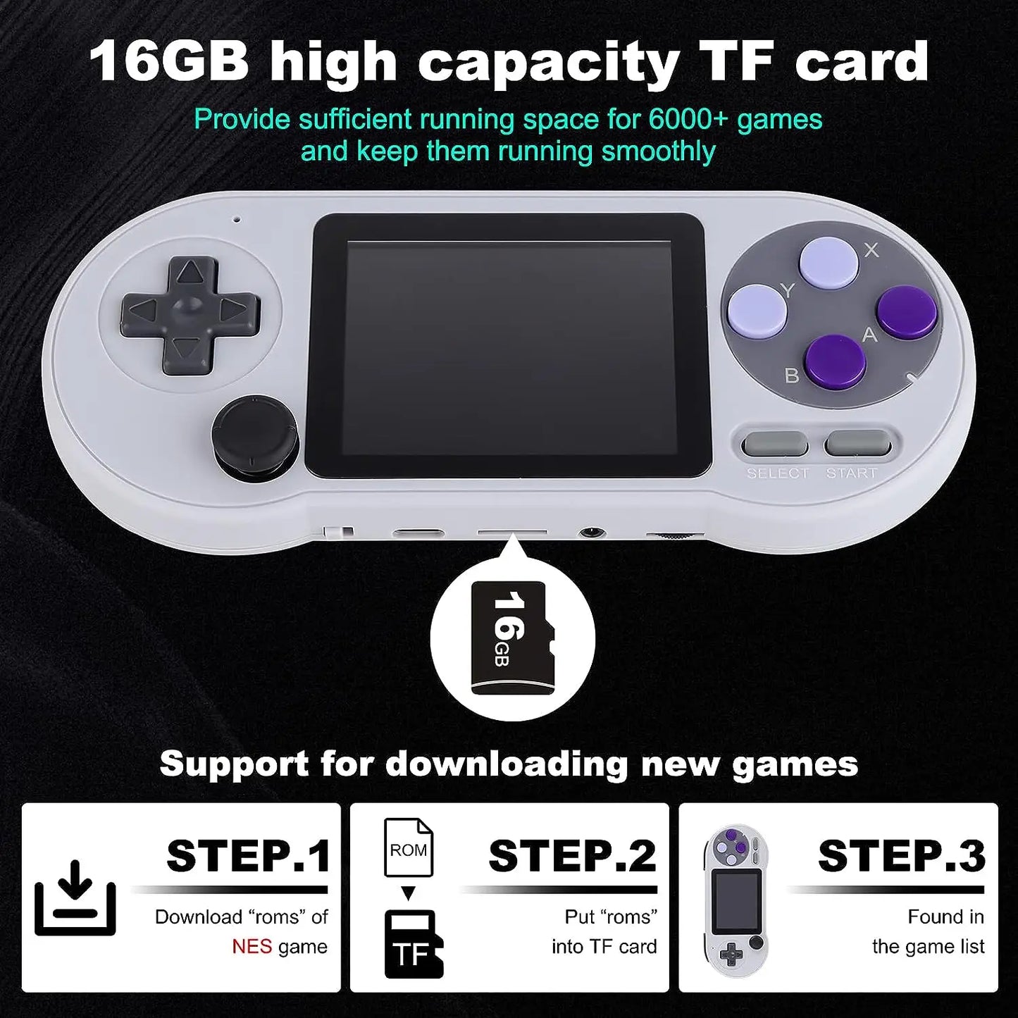 Mini Pocket Handheld Game Player SF2000 – 6000+ Retro Games, 3.0" Screen, for SNES, GBA, MAME, & More - Premium handheld video game from Lizard Vigilante - Just $28.99! Shop now at Lizard Vigilante