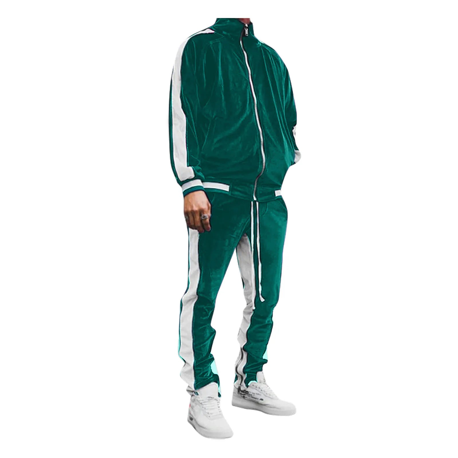 New 2025 Spring Autumn Men's Velvet Set Sport Suit Male Velour Thick Hoodies+ Pants Warm Sweatshirt Sportswear Tracksuit For Men - Premium  from Lizard Vigilante - Just $63.99! Shop now at Lizard Vigilante