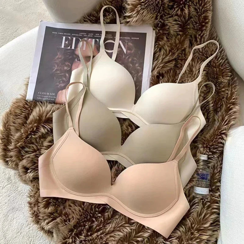 No Trace Women's Bra, Small Chest, Push Up, Push Up, No Steel Ring, Comfortable Sports Shockproof Women's Underwear