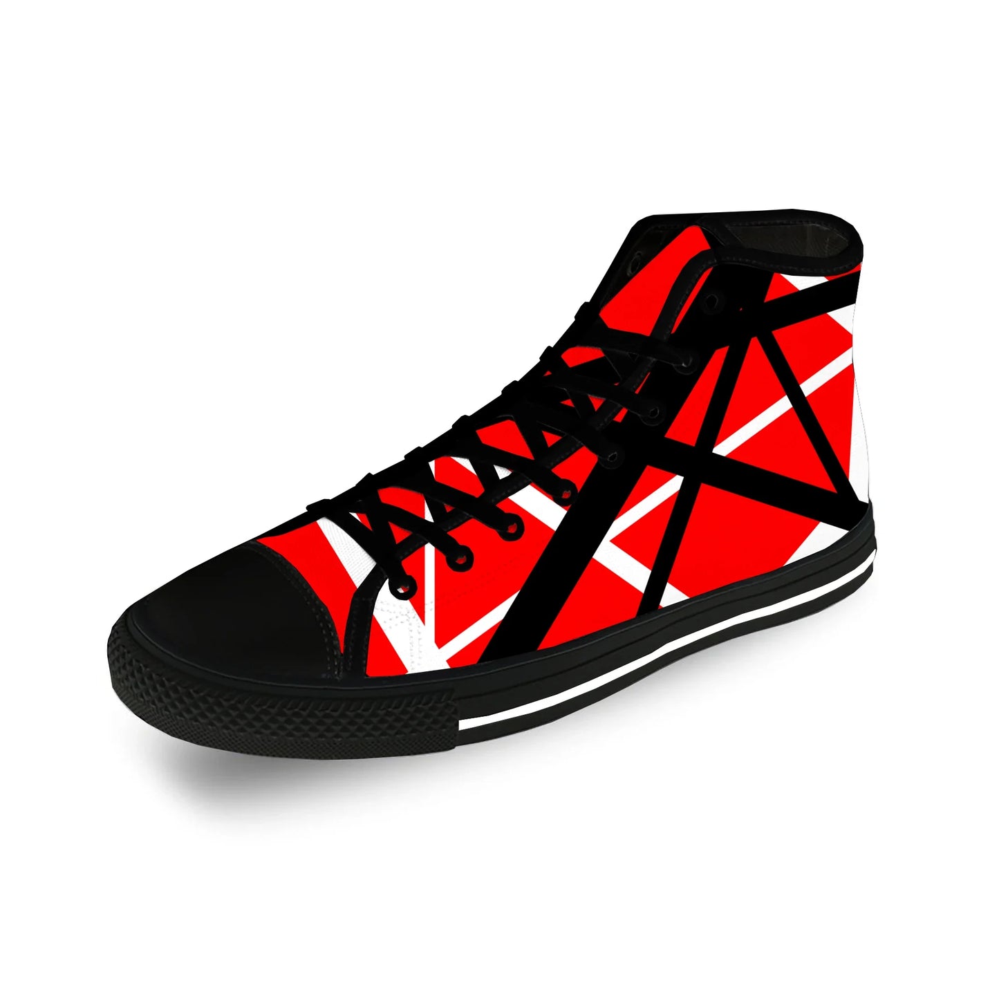 Van EVH 5150 STRIPES Halen Harajuku Lightweight Cloth 3D Print  High Top Canvas Shoes Men Women Casual Breathable Sneakers - Premium high top sneakers from Lizard Vigilante - Just $48.88! Shop now at Lizard Vigilante