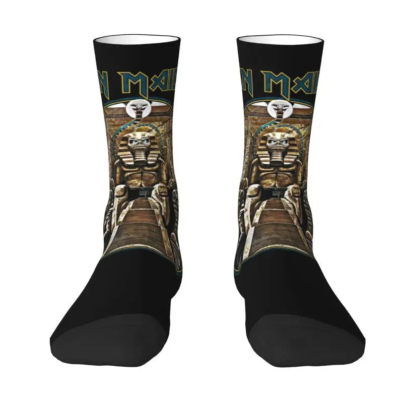 Iron Maiden Pop Roll Men's Crew Socks – Unisex 3D Printed Fashion Dress Socks for Rock & Roll Rebels - Premium socks from Lizard Vigilante - Just $16.88! Shop now at Lizard Vigilante