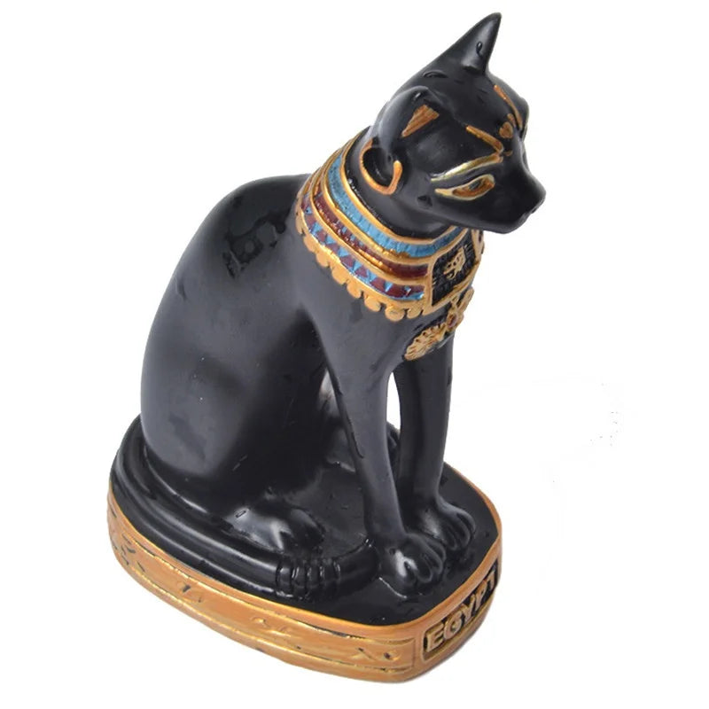 Lovely Egyptian Cat Shape Statue Retro Cartoon Car Desktop Decoration Miniatures Animals Figurines Household Crafts Ornament