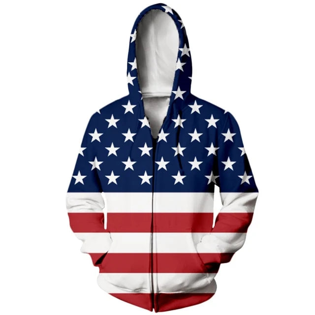 American Flag Zipper Hoodies 3d Unisex Jersey Men Women Sweatshirt Zip Hoodie Streetwear Fashion Casual Long Sleeve Hoody - Premium Long-sleeve hoodie from Lizard Vigilante - Just $47.99! Shop now at Lizard Vigilante