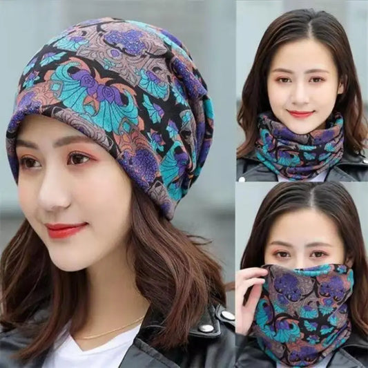 Fashion Double Head Cap Bib Twist Cap Multi-Functional Printed Scarf Cover Cap Neck Cap Face Mask Headscarf Cap C081 - Premium  from Lizard Vigilante - Just $7.99! Shop now at Lizard Vigilante