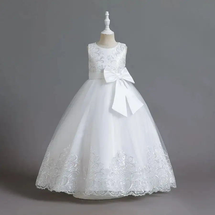 New Christmas Party Princess long dress children's dress children's gauze lace birthday party dinner ball big butterfly dress