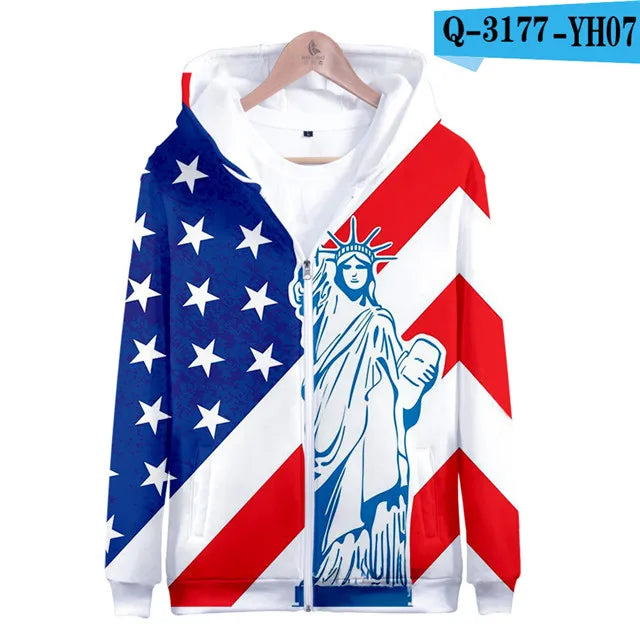 USA Flag Hoodies 3 to 14 Years Kids Hoody American Stars and Stripes Clothing Tops Boys Girls Sweatshirt Outerwear Jacket Children Clothes - Premium Long-sleeve hoodie from Lizard Vigilante - Just $39.99! Shop now at Lizard Vigilante