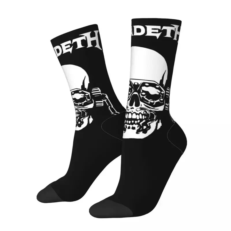 Y2K Megadeth Metal Rock Crew Socks - Unisex Soft Polyester Fashion Harajuku Middle Tube Socks - Premium socks from Lizard Vigilante - Just $17.88! Shop now at Lizard Vigilante