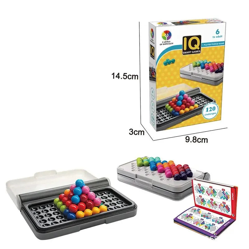 3D IQ Puzzle Board Game | 120 Logical Challenges, Pyramid Beads Montessori Toy for Kids and Teens | Portable Brain Teaser & Educational Travel Game - Premium board game from Lizard Vigilante - Just $18.99! Shop now at Lizard Vigilante