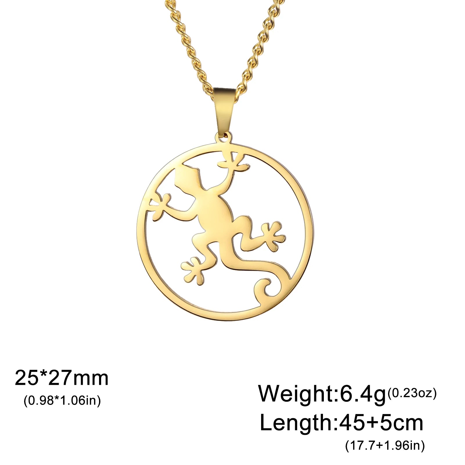 Lucky Lizard Gecko Necklace – Stainless Steel Salamander Pendant for Women - Premium necklace from Lizard Vigilante - Just $19.99! Shop now at Lizard Vigilante