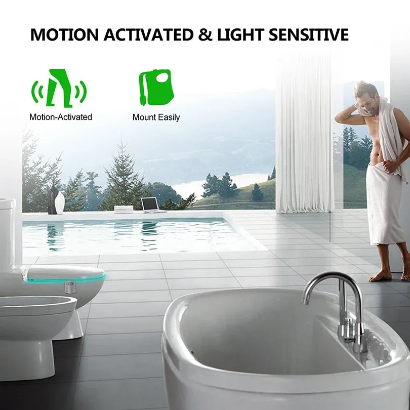 16-Color PIR Motion Sensor Toilet Seat Night Light – Waterproof LED Backlight for Toilet Bowl WC Lamp - Premium toilet accessories from Lizard Vigilante - Just $22.99! Shop now at Lizard Vigilante