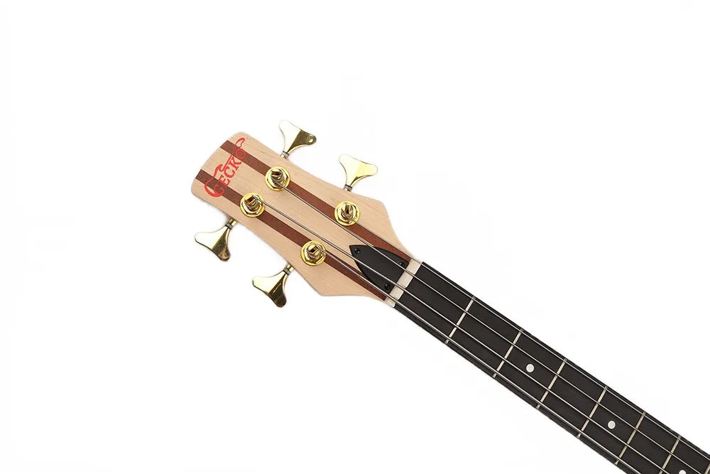 GECKO GB-405N 4-String Electric Bass Guitar - Neck-Thru-Body Construction with Jazz Pickups, Maple Neck & Sapele Fingerboard - Natural Satin Finish | Perfect for Beginners & Professionals - Premium bass guitar from Lizard Vigilante - Just $777.79! Shop now at Lizard Vigilante