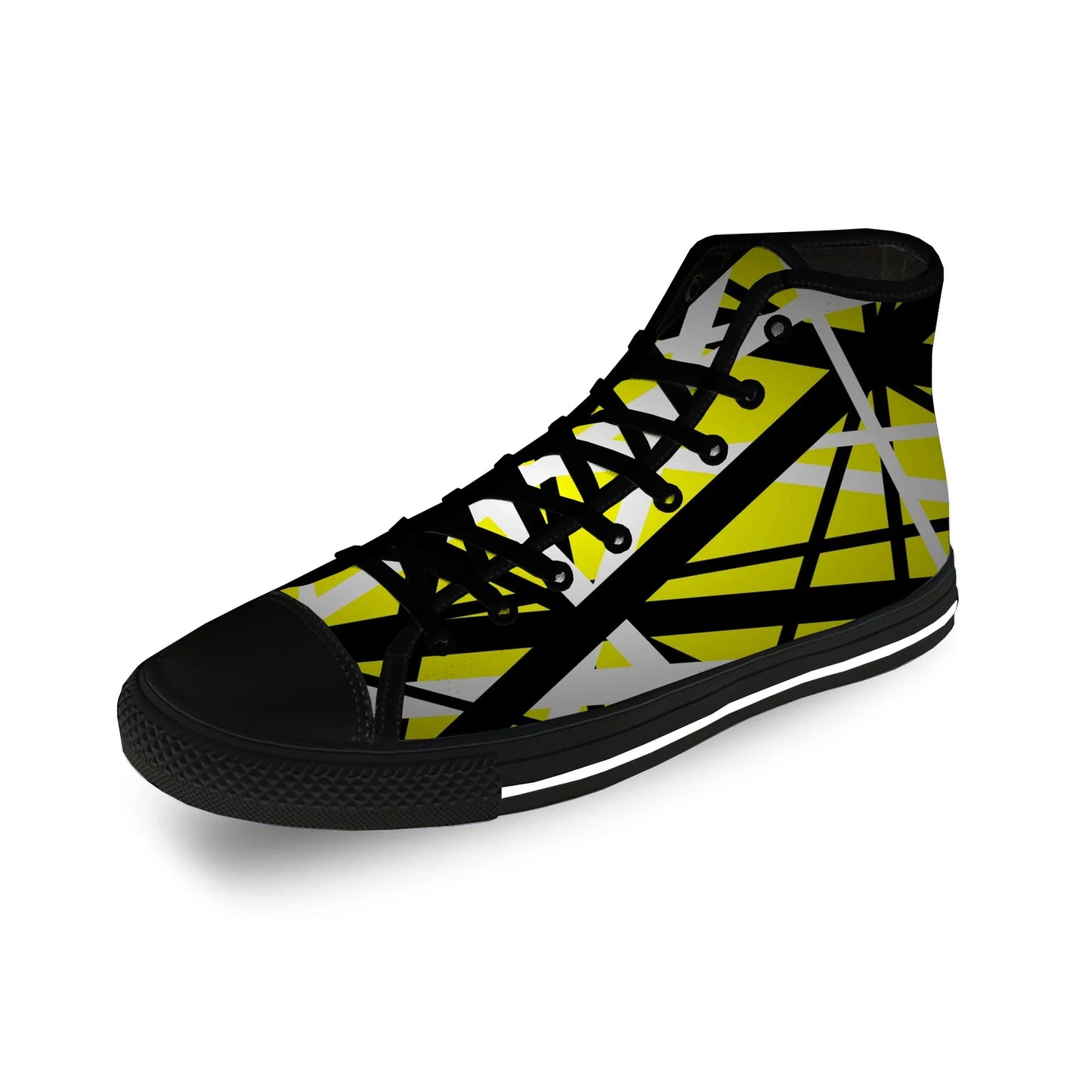 Van EVH 5150 STRIPES Halen Harajuku Lightweight Cloth 3D Print  High Top Canvas Shoes Men Women Casual Breathable Sneakers - Premium high top sneakers from Lizard Vigilante - Just $48.88! Shop now at Lizard Vigilante