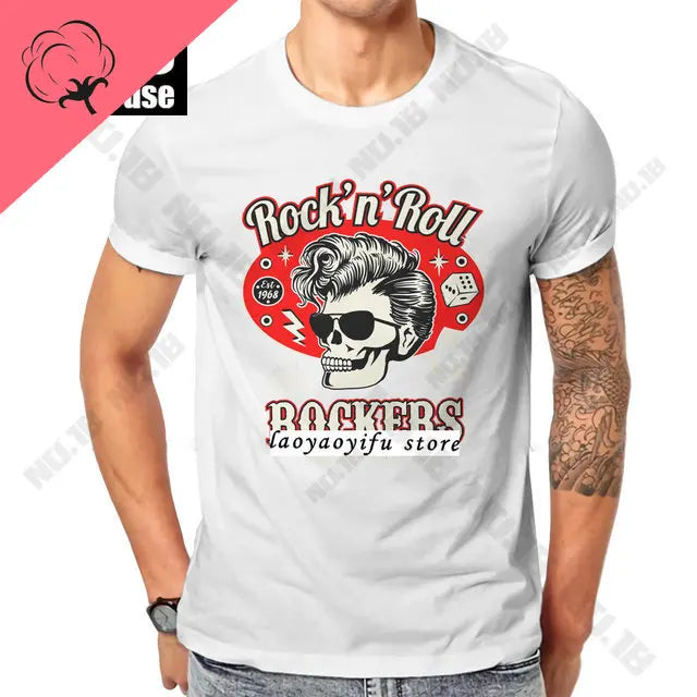 Stray Cats Rock Classic Cotton T-Shirt | American Rockabilly Band Fan Tee | Hipster Streetwear for Men, Boys, and Girls - Premium T-Shirt from Lizard Vigilante - Just $23.88! Shop now at Lizard Vigilante