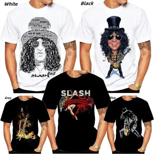 Singer Slash 3D Print Cool T-shirt Men's/Women's T-shirt Street Hip Hop Rock Cosplay Men's Clothing Haikyuu T-shirt for Men - Premium t-shirt from Lizard Vigilante - Just $23.49! Shop now at Lizard Vigilante