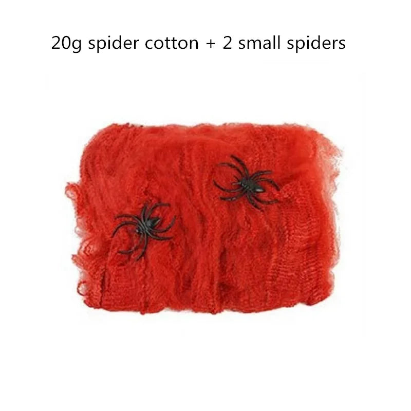 Halloween Decorations Artificial Spider Web Stretchy Cobweb Scary Party Halloween Decoration for Bar Haunted House Scene Props