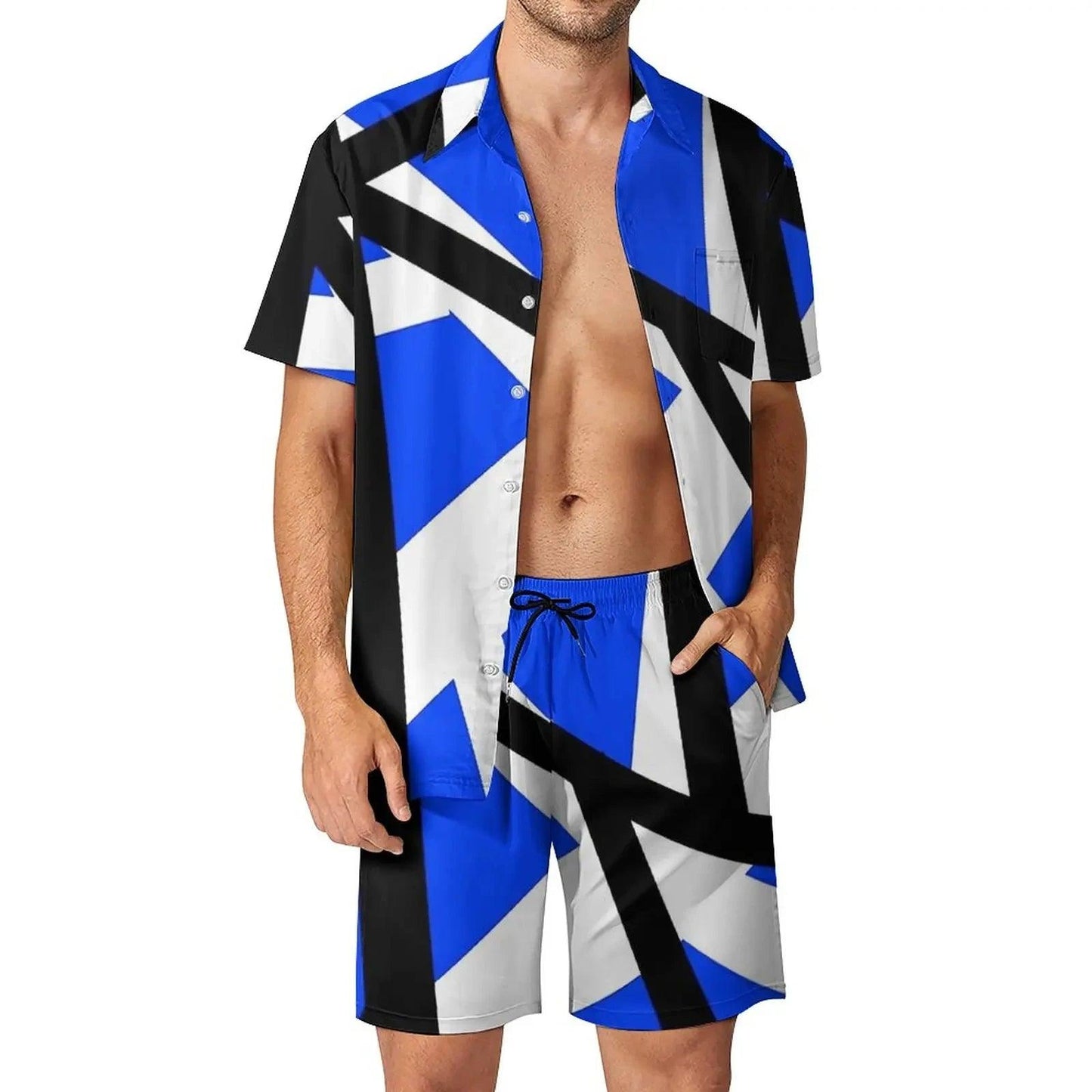 Van Halen Men's Short Sleeve Shirt & Shorts Set - Casual Summer Outfit - Premium  from Lizard Vigilante - Just $29.99! Shop now at Lizard Vigilante