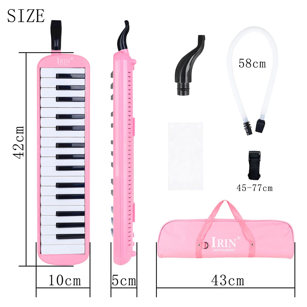 IRIN 32 Keys Melodica Piano Keyboard Style Musical Instrument Harmonica Mouth Organ With Carrying Bag Mouthpiece Educational Gift - Lizard Vigilante