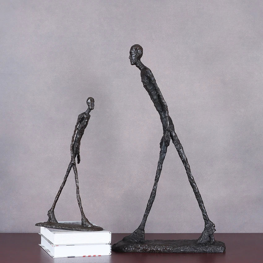 Giacometti Sculpture Bronze Walking Man Statue Replica Famous Abstract Skeleton Collection Figurine Home Decor
